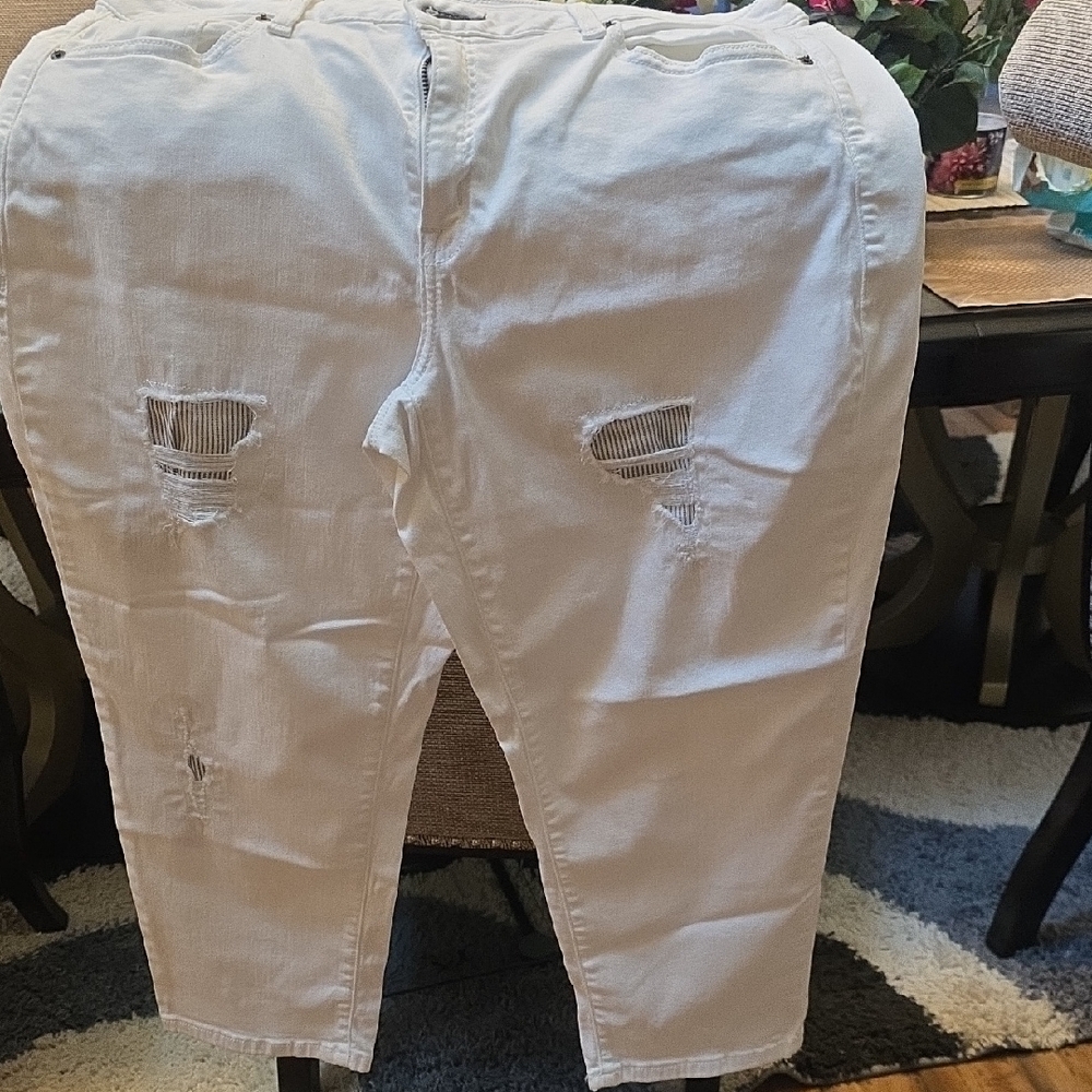 Lane Bryant White Capri Pants